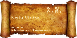 Kmety Ulrika névjegykártya